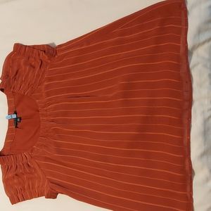 Banana Republic Woman's tops sheer but lined burnt orange with stripes